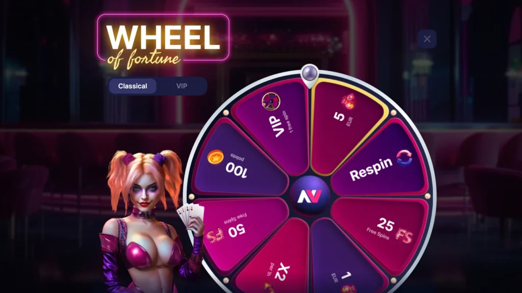 NV Casino klasické Koleso šťastia s odmenami