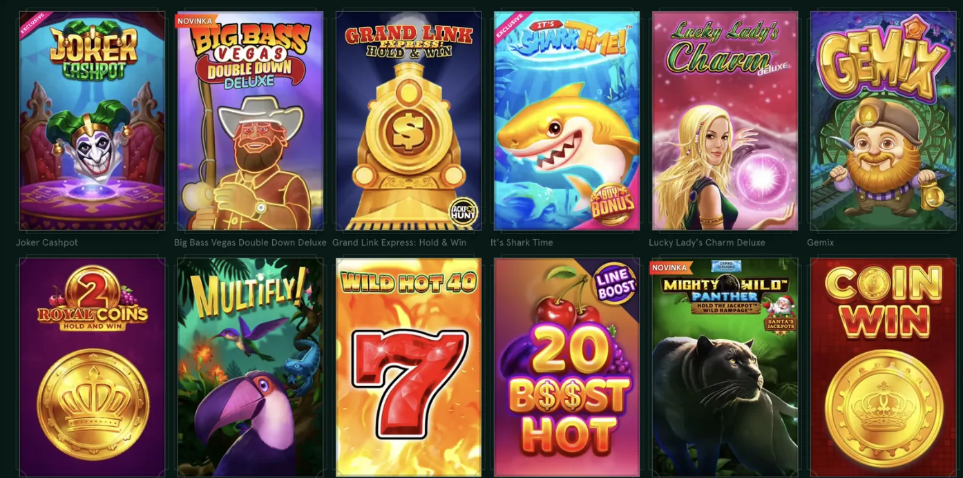 Top hry v Casinia Casino