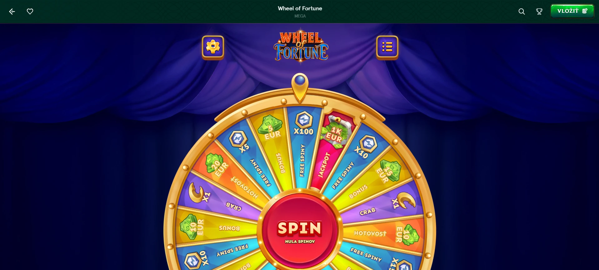 Casinia Koleso šťastia denné odmeny