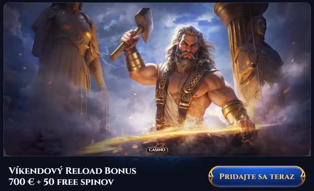 Víkendový reload bonus v Cazeus Casino do 700 € a 50 zatočení zdarma