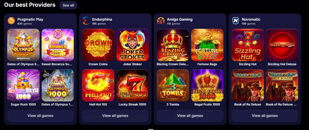 NV Casino poskytovatelia hier