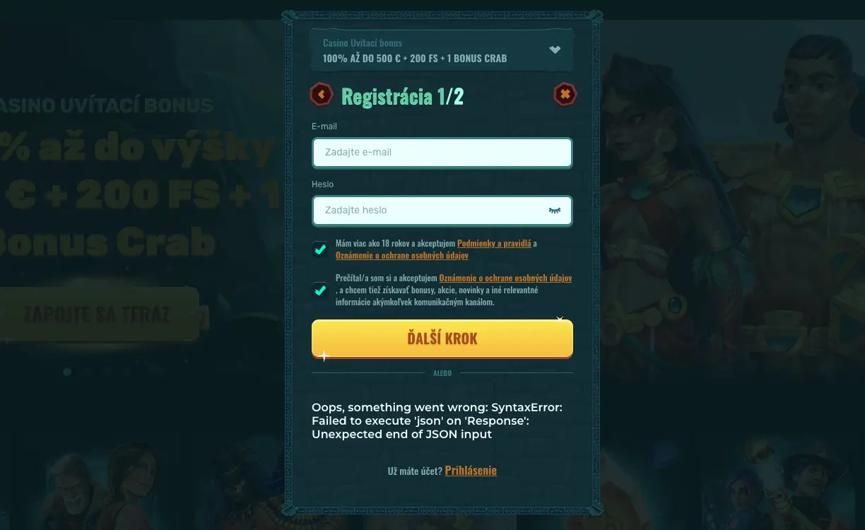 Registrácia v Spinanga Casino s promokódom new2026