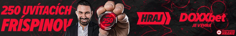 Banner DOXXbet až 250 uvítacích fríspinov pre nových hráčov