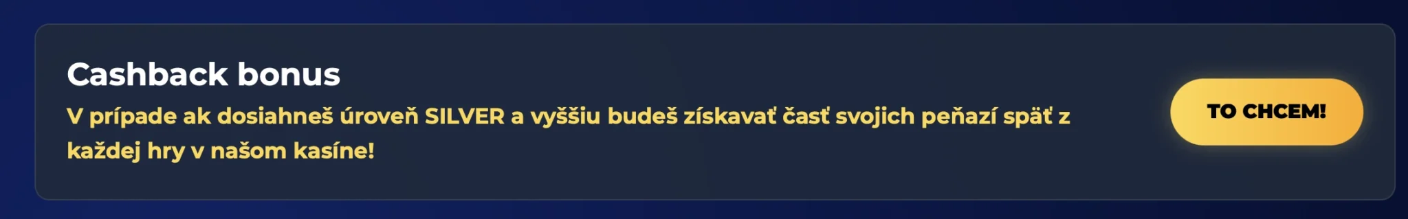 Kajot Intacto cashback bonus od úrovne SILVER