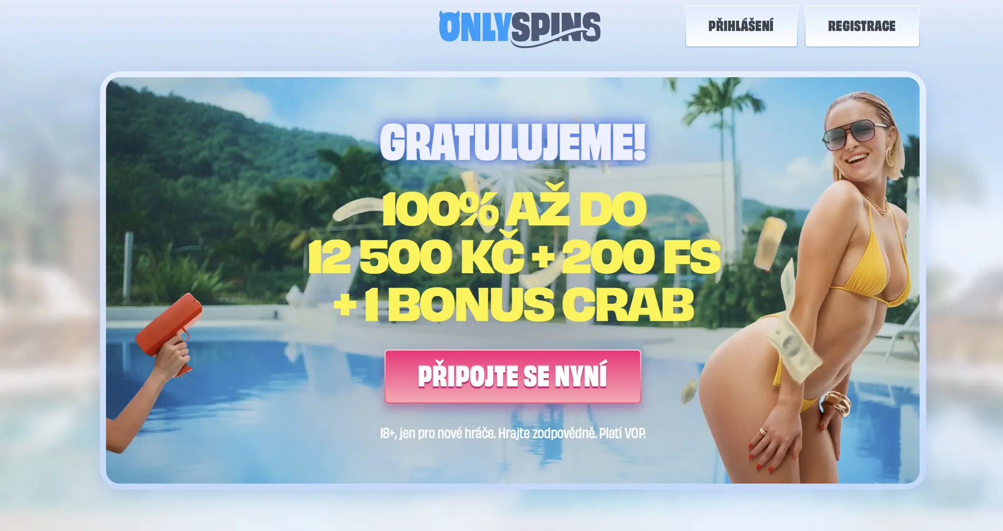 OnlySpins výhra na kolese šťastia 100 % až do 500 € + 200 FS