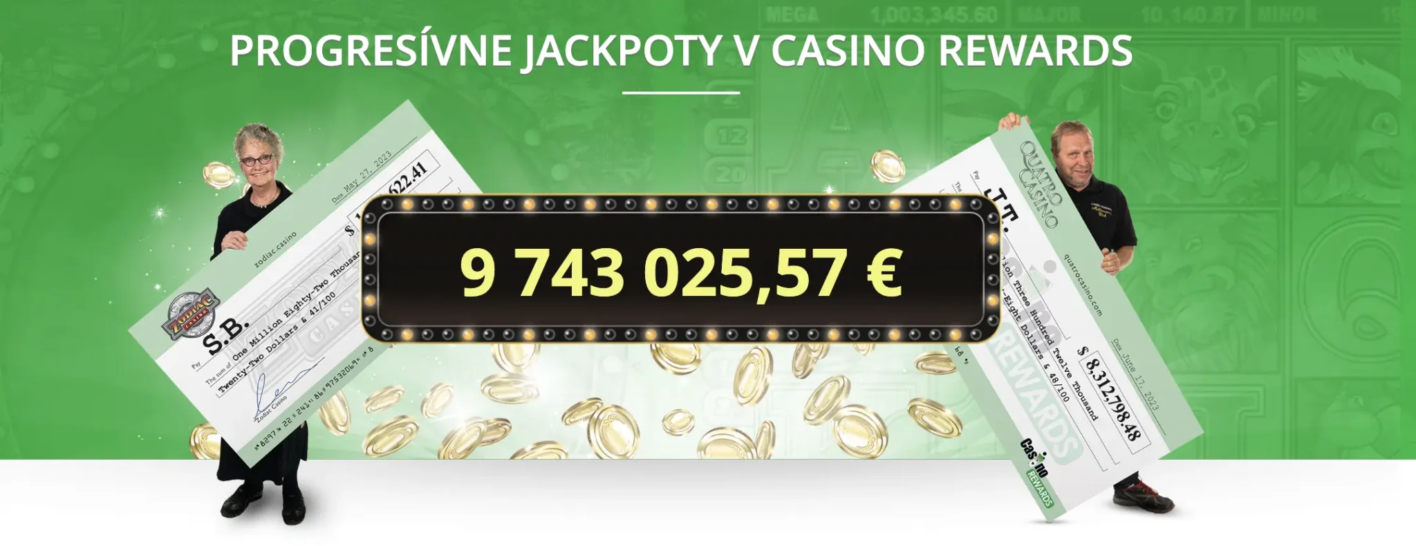 Progresívne jackpoty v sieti Casino Rewards