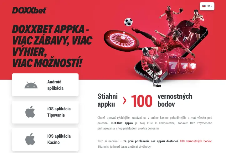 Mobilná aplikácia DoxxBet