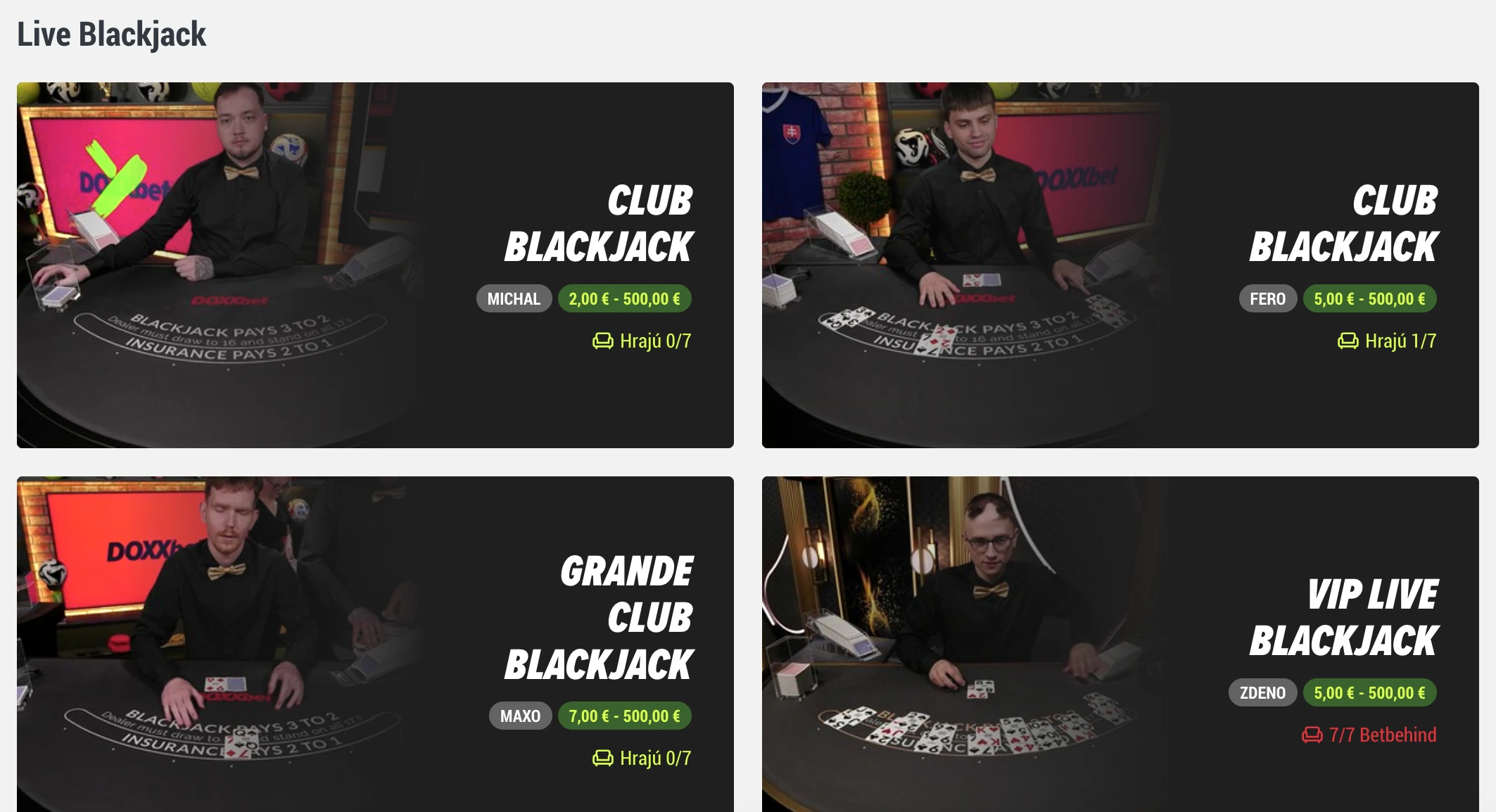 Live casino DoxxBet