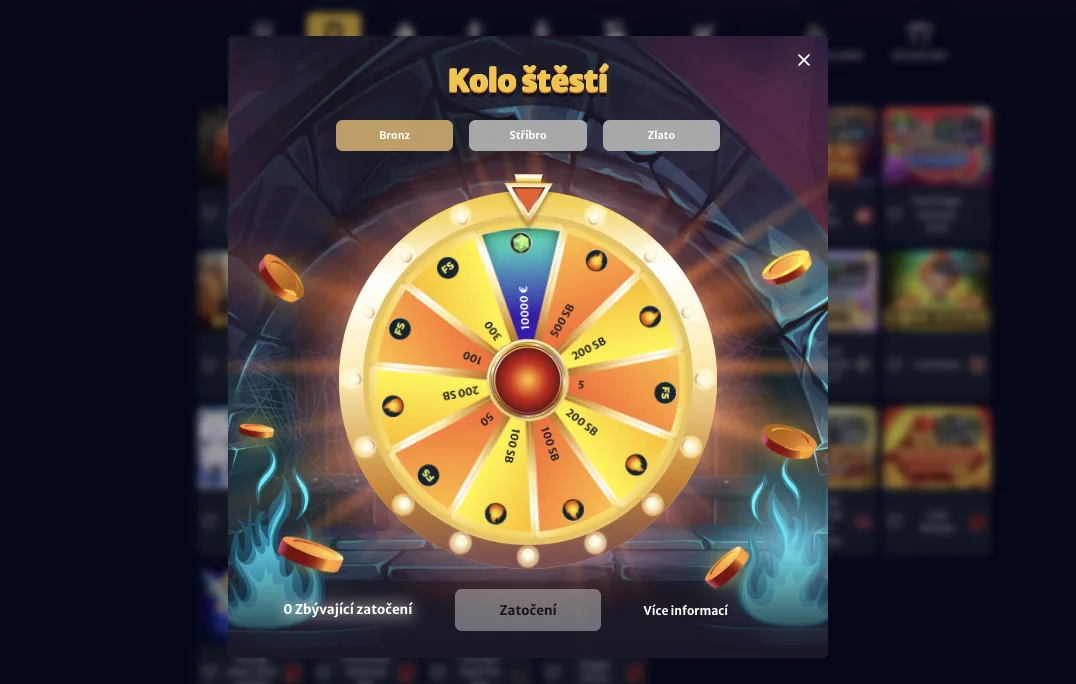 Hellspin koleso šťastia - bronzové, strieborné a zlaté koleso