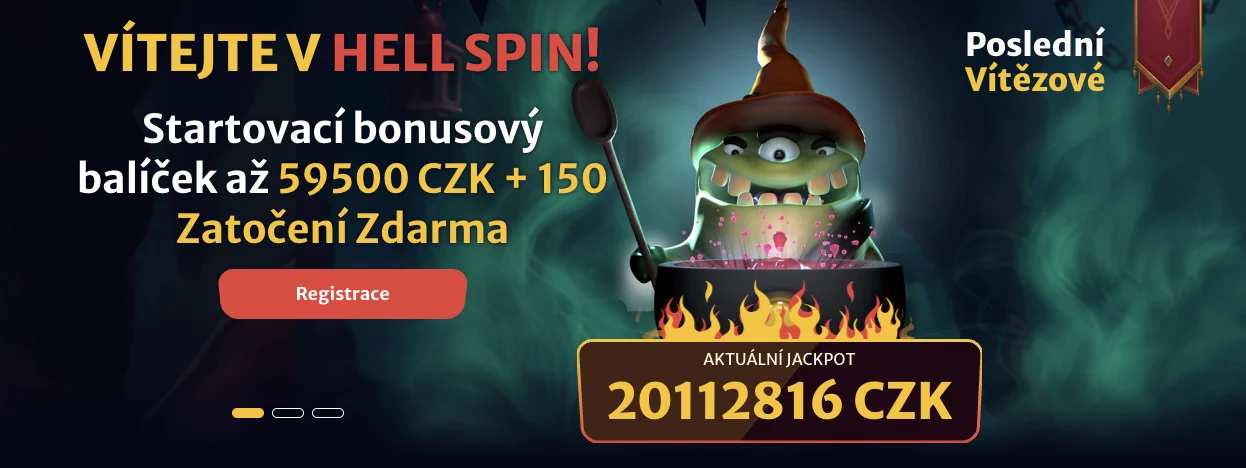 Hellspin Casino - štartovací bonusový balík a jackpot