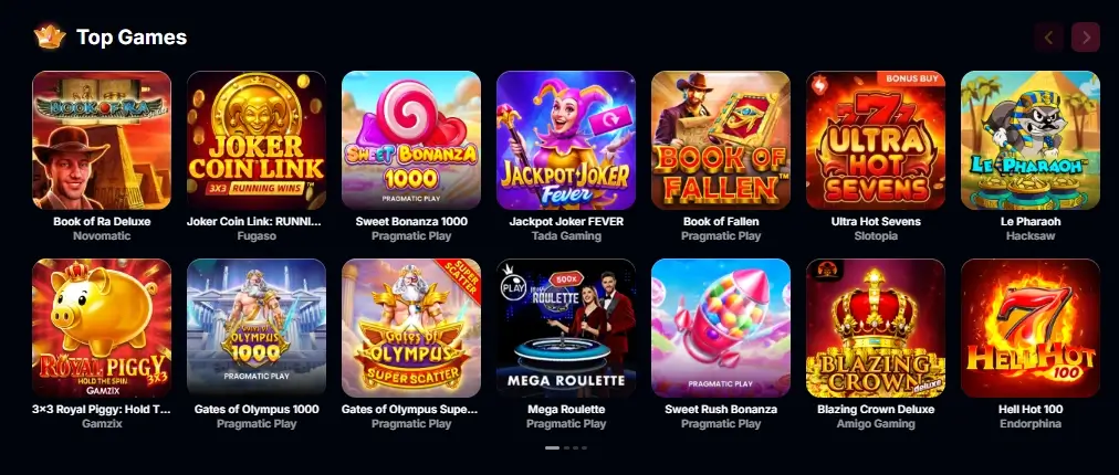 YEP Casino herná ponuka – Top Games