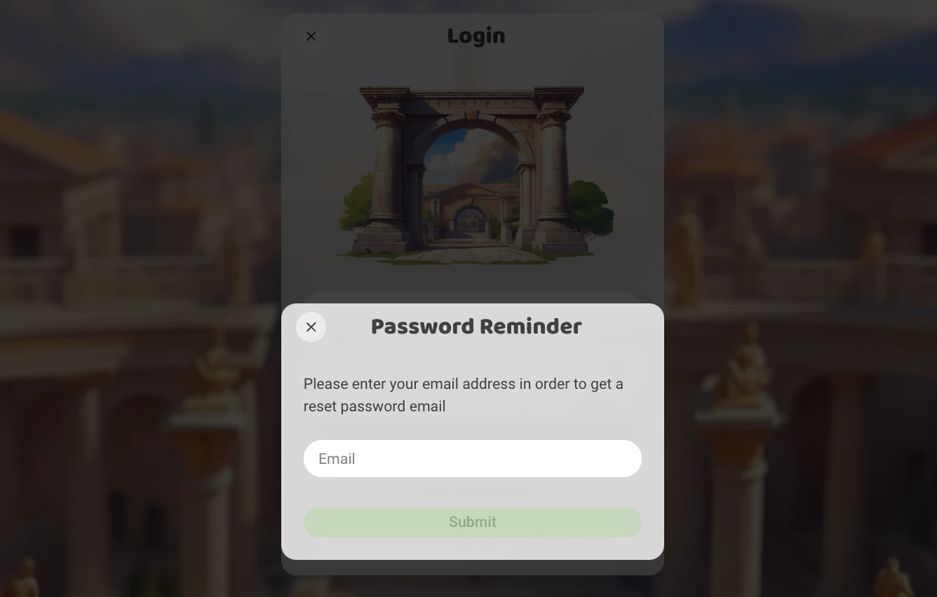 Imperial Wins obnova hesla - Password Reminder cez e-mail