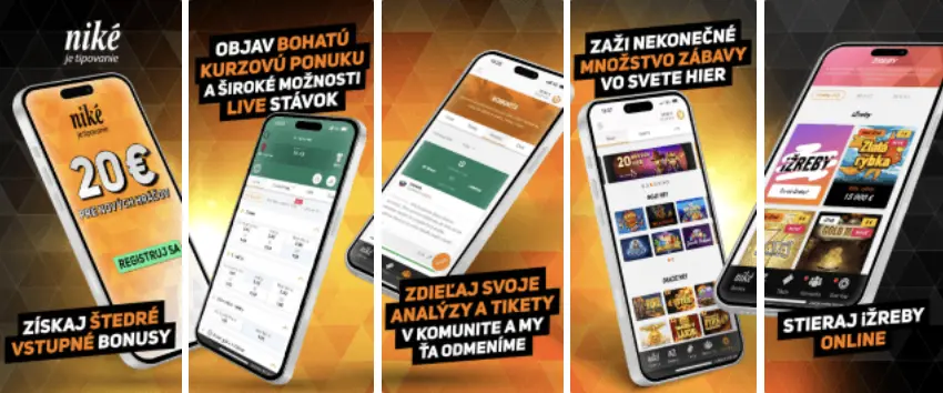 Niké casino aplikácia