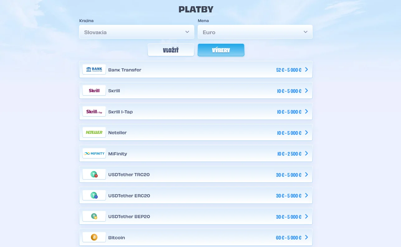 OnlySpins platobné metódy bankový prevod Skrill Neteller a kryptomeny