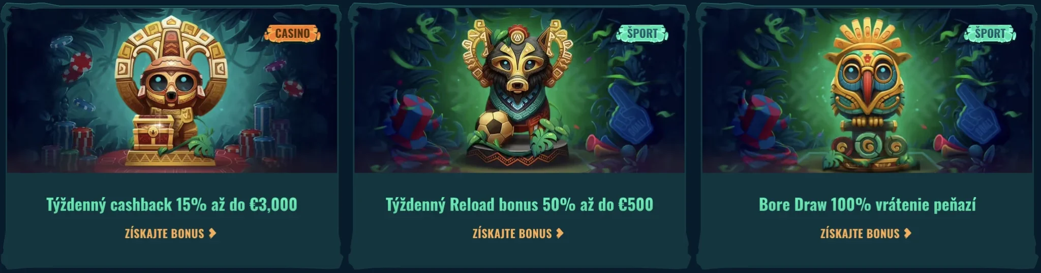 Spinanga Casino cashback bonusy