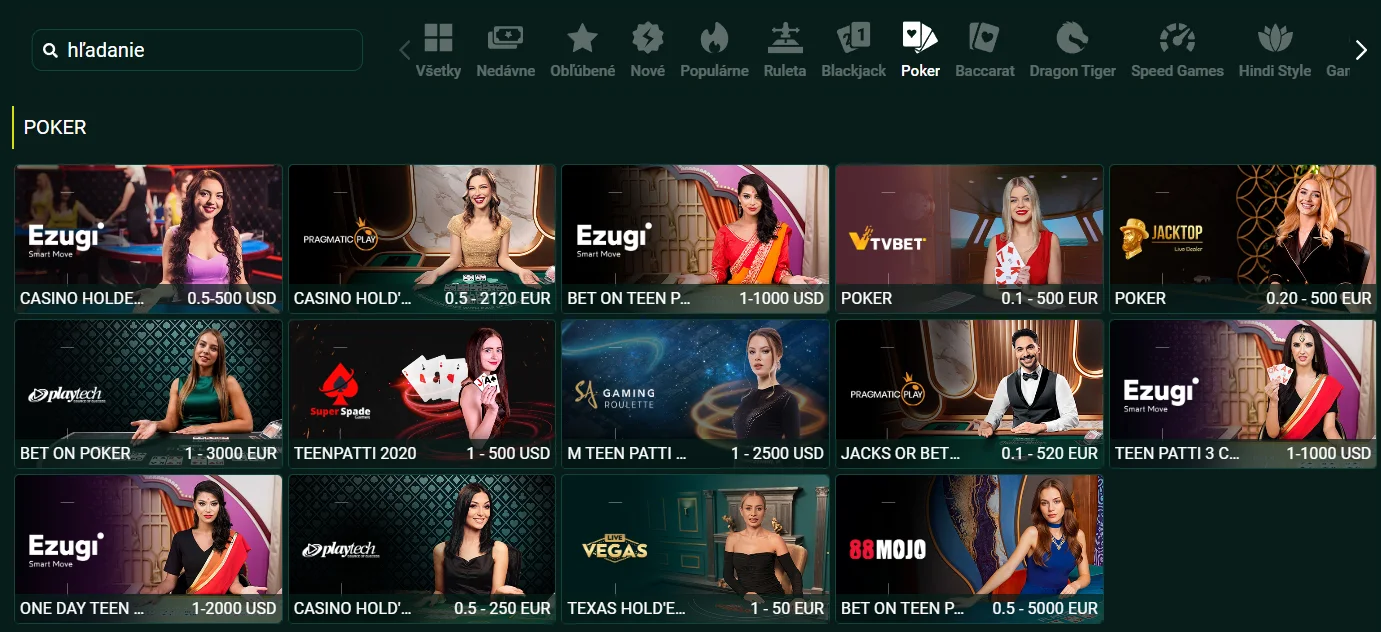 SpinBetter live poker kasínové pokerové varianty proti dealerovi