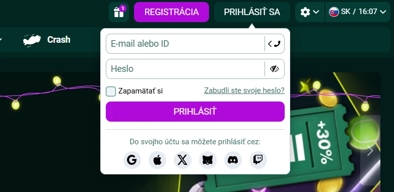 SpinBetter prihlásenie e-mailom telefónom alebo ID účtu