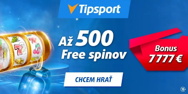 Tipsport Casino bonus až 500 free spinov a vstupný bonus 7 777 €