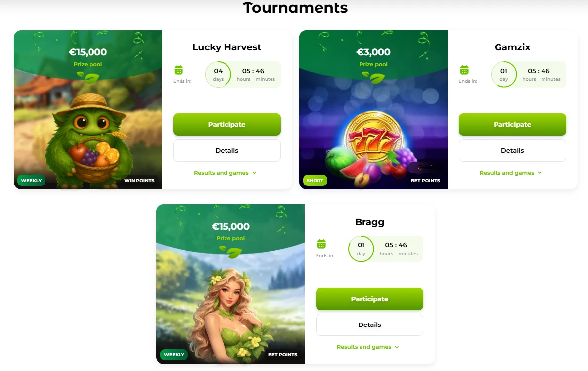 Verde Casino turnaje s prize poolmi