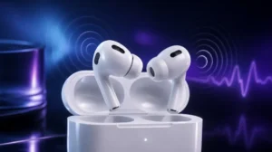 Apple AirPods Pro 3 so znázornením aktívneho potláčania hluku