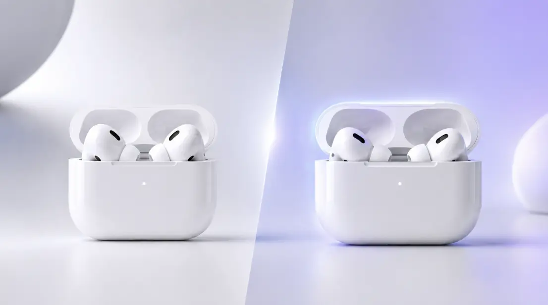 Porovnanie dvoch generácií Apple AirPods Pro vedľa seba